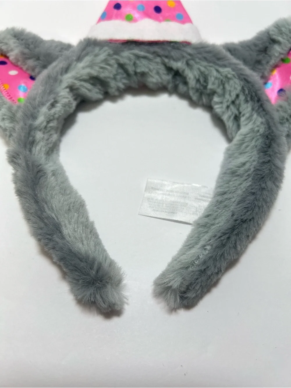 Great Wolf Lodge PINK Headband Birthday Party Hat Plush Gray Fur Ears